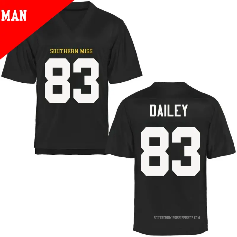 Men's #83 Ethan Dailey Southern Miss Golden Eagles Replica Black Football Jersey Men's #83 Ethan Dailey Southern Miss Golden Eagles Replica Black Football Jersey